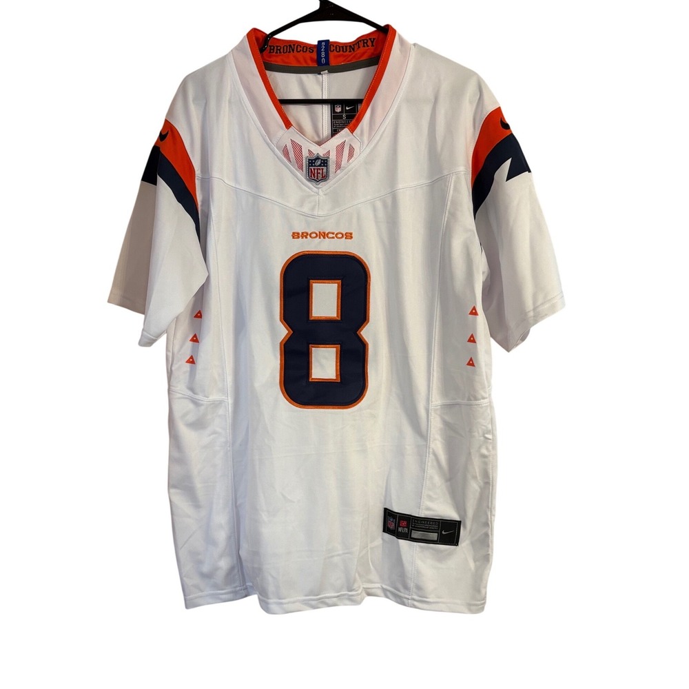 Nike Denver Broncos Jarrett Stidham 8 Jersey White Mens Small NFL Football New - Picture 2 of 5